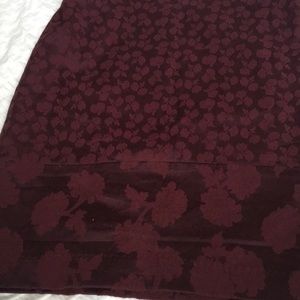 oxblood jacquard skirt